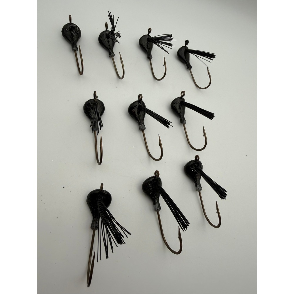Lot of 10 Handmade Black Weedless Fishing Jigs Bass Fishing Lure Jigheads 0.8oz